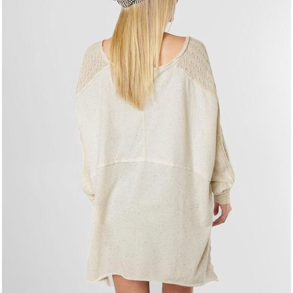 FREE PEOPLE My Girl Oversized Tunic Sweater Ecru Ivory Sz M NWT {LL20} - Picture 3 of 6